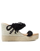 Manebi Espadrile Hamptons Two Braided Bands Wedge Espadrilles K 1.0 WE Negru
