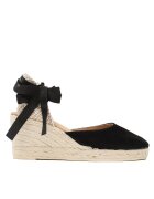Manebi Espadrile Soft Suede Low Wedge Espadrilles K 1.0 WL Negru