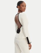 Marella Bluză Scacco 2613111013 Écru Slim Fit