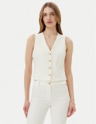Maryley Vestă elegantă 25EB128/43VA Écru Regular Fit