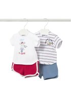 Mayoral Set 2 tricouri și pantaloni scurți 1627 Regular Fit