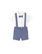 Mayoral Set cămașă și șorturi din material textil 1226 Albastru celest Regular Fit