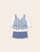 Mayoral Set cămașă și șorturi din material textil 1263 Regular Fit