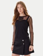 Morgan Bluză 252-TIPO 979 Negru Slim Fit