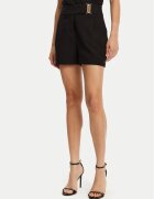 Morgan Pantalon scurți din material 251-SHOU.F Negru Wide Leg