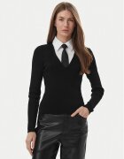 Morgan Pulover 252-MCRAVAT Negru Slim Fit