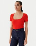 Morgan Tricou 232-DLUBI Portocaliu Slim Fit