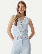 Morgan Vestă elegantă 261-CALCI.F Albastru deschis Regular Fit