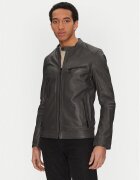 Mustang Geacă de piele 310-24-055 Gri Regular Fit