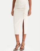 Patrizia Pepe Fustă midi 8G0530/A701-W409 Écru Regular Fit