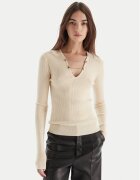 Patrizia Pepe Pulover 2K0331/K7S0-ecW405 Écru Regular Fit