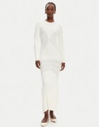 Pinko Rochie tricotată Vettore Abito 104631 A2E6 Écru Slim Fit