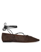 Polo Ralph Lauren Balerini Suede Lace-Up Pointed Ballet Flat 818P15775001 Maro