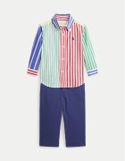 Polo Ralph Lauren Set cămașă și pantaloni din material textil 320958600001 Regular Fit