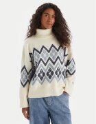 Roxy Bluză cu gât Saltwater Lover ERJSW03673 Écru Regular Fit
