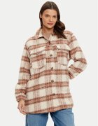 Roxy Jachetă cămașă Check The Swell IIII ERJJK03615 Bej Relaxed Fit