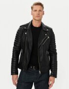 Serge Pariente Geacă de piele Hipster Negru Regular Fit