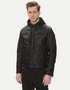 Serge Pariente Geacă de piele Sean Negru Regular Fit