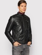 Serge Pariente Geacă de piele Tonic Negru Regular Fit