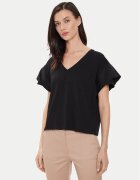 Sisley Bluză 3AIRL400M Negru Regular Fit