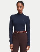 Tommy Hilfiger Bluză cu gât WW0WW51383 Bleumarin Regular Fit