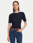 Tommy Hilfiger Bluză Fine Gg Cable Boat WW0WW50103 Regular Fit