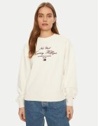 Tommy Hilfiger Bluză Modern Script WW0WW43844 Écru Regular Fit