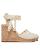 Tommy Hilfiger Espadrile Fringe Canvas High Wedge FW0FW08878 Écru