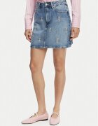 Tommy Hilfiger Fustă de blugi TH Crest Embroidery WW0WW50623 Regular Fit