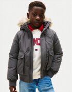 Tommy Hilfiger Geacă de iarnă Hooded Fake Fur Bomber KB0KB09887 Regular Fit