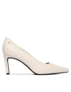 Tommy Hilfiger Pantofi pumps Th Logo Lth Pump Slanted Hl FW0FW09008 Écru