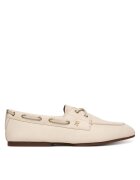 Tommy Hilfiger Pantofi Th Sleek Leather Boat Shoe FW0FW09148 Écru