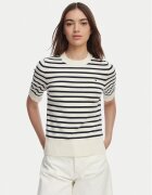 Tommy Hilfiger Pulover WW0WW49705 Alb Slim Fit