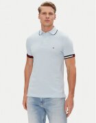 Tommy Hilfiger Tricou polo Flag Cuff MW0MW38458 Albastru celest Slim Fit