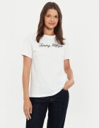 Tommy Hilfiger Tricou Script WW0WW43459 Écru Regular Fit