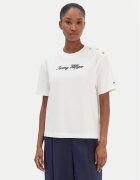 Tommy Hilfiger Tricou Script WW0WW47819 Écru Regular Fit