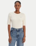 Tommy Hilfiger Tricou WW0WW47308 Écru Slim Fit