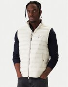 Tommy Hilfiger Vestă elegantă Mix Media Ess MW0MW41441 Écru Regular Fit