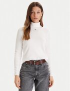 Tommy Jeans Bluză cu gât Essential DW0DW21672 Écru Regular Fit