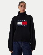 Tommy Jeans Bluză cu gât Flag DW0DW22108 Relaxed Fit