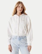 Tommy Jeans Bluză Linear DW0DW21163 Écru Boxy Fit