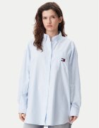 Tommy Jeans Cămașă Badge DW0DW20289 Albastru celest Oversize