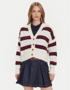 Tommy Jeans Cardigan Badge DW0DW21678 Écru Relaxed Fit