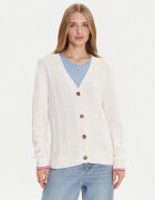 Tommy Jeans Cardigan Cable DW0DW21681 Écru Relaxed Fit
