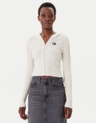 Tommy Jeans Cardigan DW0DW20974 Écru Slim Fit