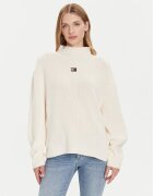 Tommy Jeans Pulover Badge DW0DW21676 Écru Relaxed Fit