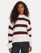 Tommy Jeans Pulover Badge DW0DW21679 Écru Relaxed Fit