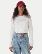 Tommy Jeans Pulover Chenille DW0DW22028 Écru Regular Fit