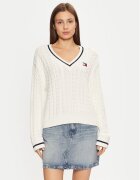 Tommy Jeans Pulover DW0DW19885 Écru Regular Fit