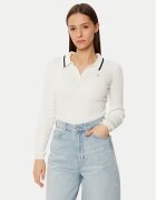 Tommy Jeans Pulover DW0DW19887 Écru Slim Fit
